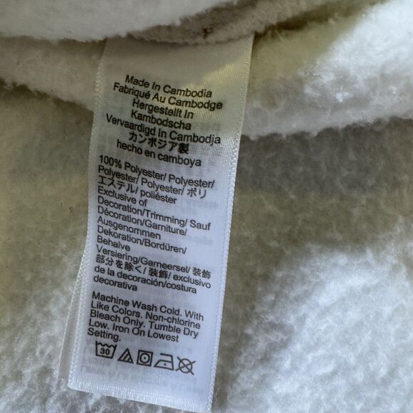 J Crew Womens‎ M Ivory White 1/4 Zip Sherpa Tunic Pullover Sweatshirt - Picture 4 of 7